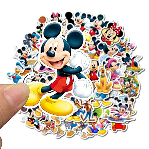 50 pegatinas de Mickey Mouse Disney álbumes Graffiti portátil Skateboard equipaje Guitarras Bicicletas niños DIY etiqueta engomada