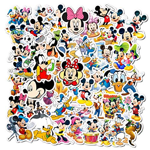 50 pegatinas de Mickey Mouse Disney álbumes Graffiti portátil Skateboard equipaje Guitarras Bicicletas niños DIY etiqueta engomada