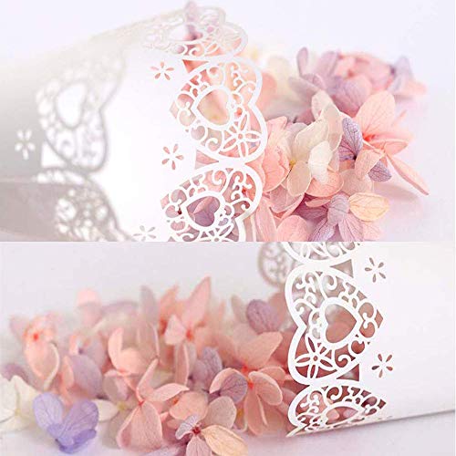 50 Piezas Conos Papel,Cucuruchos Confeti Decoración Boda,Papel Arroz Blanco Cucuruchos Equipado Cinta Adhesiva Doble per Ramo de Bolsas de Caramelo de Chocolate Cajas