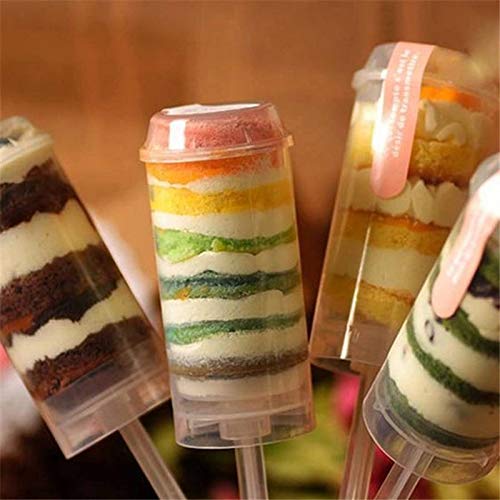 50 recipientes de postre Push Up Pop para uso en fiestas