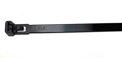 50 unidades de alta resistencia negro reutilizables Bridas – 300 mm x 7,2 mm – Alta calidad fuerte nylon Zip Ties