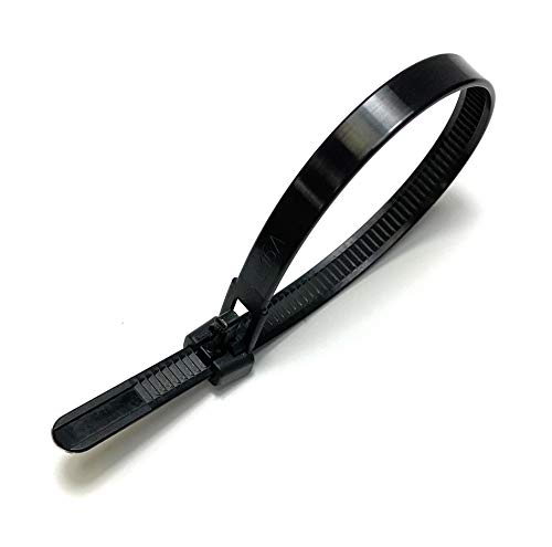 50 unidades de alta resistencia negro reutilizables Bridas – 300 mm x 7,2 mm – Alta calidad fuerte nylon Zip Ties