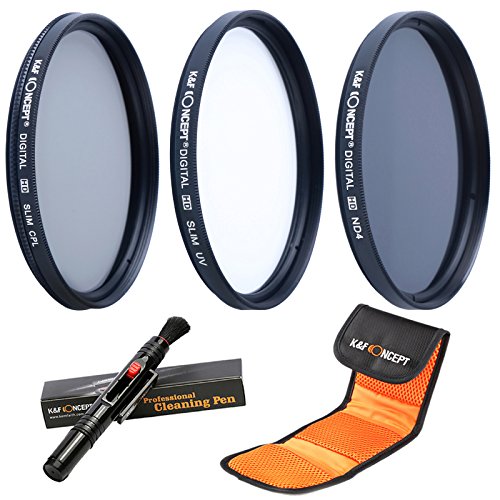 52MM UV CPL ND4 - K&F Concept 52MM Filtro Kit UV Protector Polarizador Circular Filtro Densidad Neutra Filtro para Canon Nikon Cámaras + Pluma de Limpieza + Bolsa de Filtro