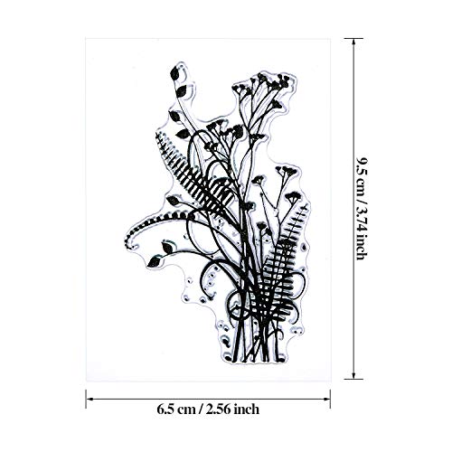 6 Hojas Tarjeta de Sellos de Silicona Transparentes de Hacer Sellos Claros con Diseños de Girasol Diente de León Lavanda Tulipanes Flores y Hojas para Fabricación de Tarjetas y Scrapbooking Bricolaje