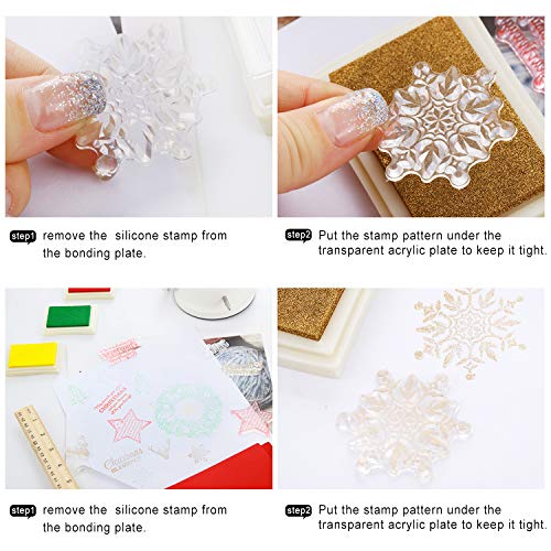 6 Hojas Tarjeta de Sellos de Silicona Transparentes de Hacer Sellos Claros con Diseños de Girasol Diente de León Lavanda Tulipanes Flores y Hojas para Fabricación de Tarjetas y Scrapbooking Bricolaje