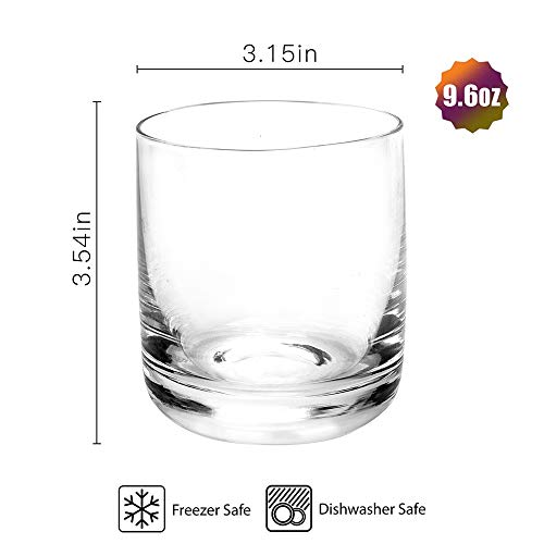 [ 6-pack, 285 ml /9.6 oz]DESIGN•MASTER - Premium Vasos de whisky , Vaso estilo rock antiguo para whisky escocés, bourbon, cócteles, ron, vasos de whisky duraderos para fiestas y campamentos.