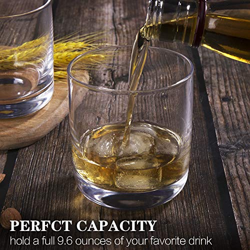 [ 6-pack, 285 ml /9.6 oz]DESIGN•MASTER - Premium Vasos de whisky , Vaso estilo rock antiguo para whisky escocés, bourbon, cócteles, ron, vasos de whisky duraderos para fiestas y campamentos.