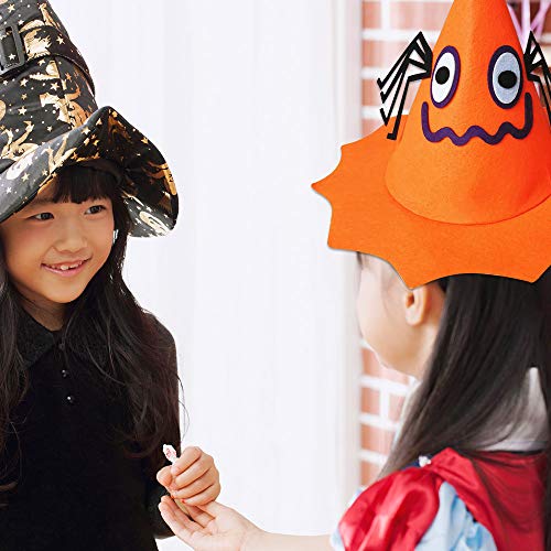 6 Piezas Sombreros de Bruja de Halloween Gorro de Bruja de Mujer Sombrero de Calabaza de Halloween, Accesorio de Disfraz para Favor de Fiesta de Halloween para Niños para Carnaval Decoración