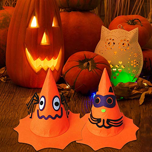 6 Piezas Sombreros de Bruja de Halloween Gorro de Bruja de Mujer Sombrero de Calabaza de Halloween, Accesorio de Disfraz para Favor de Fiesta de Halloween para Niños para Carnaval Decoración