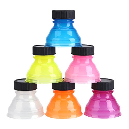 6Pcs Snap reutilizable de color en Pop puede convertir las tapas de botellas de Soda Savers en tapas de bebidas