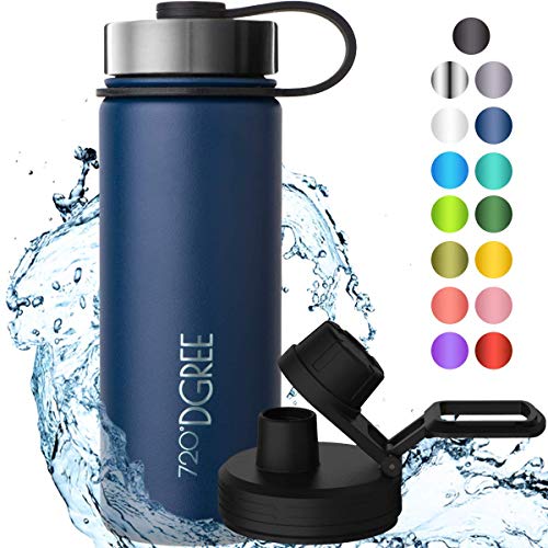 720°DGREE Botella Agua Termo Acero Inoxidable “noLimit“ – 1200ml - Sin BPA Free, Antigoteo y Prueba de Fuga - Frasco térmico, Cantimplora Aislada Bebida Caliente Frío con Gas +Cubierta Deporte Gratis