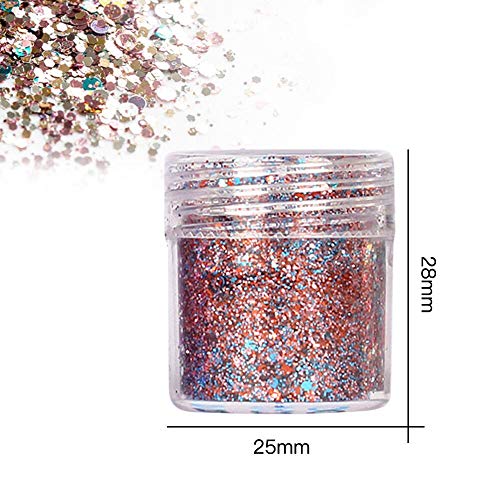 8 Mixta Colores Kit Glitter polvo de uñas 20 x Esponja de sombra de ojos Nail polvo lentejuelas Consejos artificial de uñas purpurina brillante polvo uñas Polvo brillante uñas Polvo Make Up