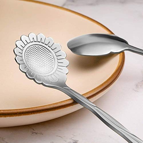 8 pcs acero inoxidable Vajilla Flower Shape tarta de azúcar cuchara, cuchara, cucharilla de café, hielo crema cuchara, cuchara de café, cuchara de flores