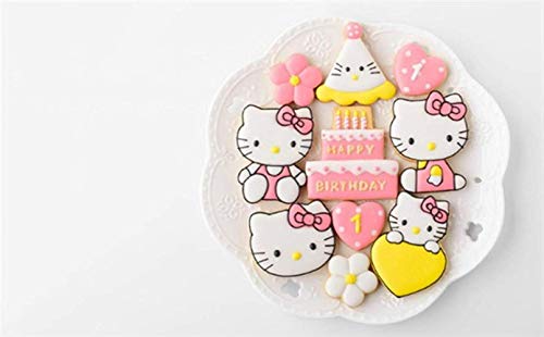 8 Piezas Hello Kitty Diy Plástico Fondant Cutter Cake Molde Fondant Molde Fondant Herramientas De Decoración De Pasteles, 8 Piezas, 8 Piezas