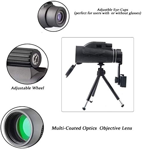 80x100 alta definición telescopio monocular con aleación de aluminio telescópica Grupo variación 18MM ocular de visión nocturna monocular a prueba de agua for la observación de aves de excursión que a