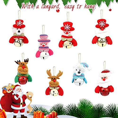 8pcs Colgante para Navidad Muñeco de Navidad, Adornos Navideños Adornos Árbol Navidad, Muñecos para Árbol de Navidad Muñeco de Papá Noel, Muñecas con Cuerda para Decoración del Hogar para Navidad