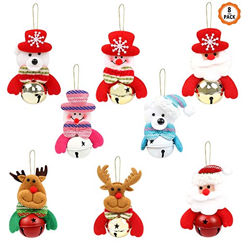 8pcs Colgante para Navidad Muñeco de Navidad, Adornos Navideños Adornos Árbol Navidad, Muñecos para Árbol de Navidad Muñeco de Papá Noel, Muñecas con Cuerda para Decoración del Hogar para Navidad