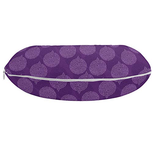 ABAKUHAUS Resumen Cojín de Viaje para Soporte de Cuello, Chucherías Adornos de Navidad, Cómoda y Práctica Funda Removible Lavable, 30x30 cm, Violeta y Lavanda