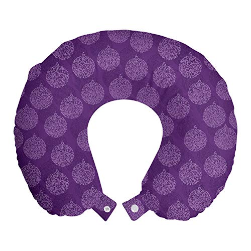 ABAKUHAUS Resumen Cojín de Viaje para Soporte de Cuello, Chucherías Adornos de Navidad, Cómoda y Práctica Funda Removible Lavable, 30x30 cm, Violeta y Lavanda