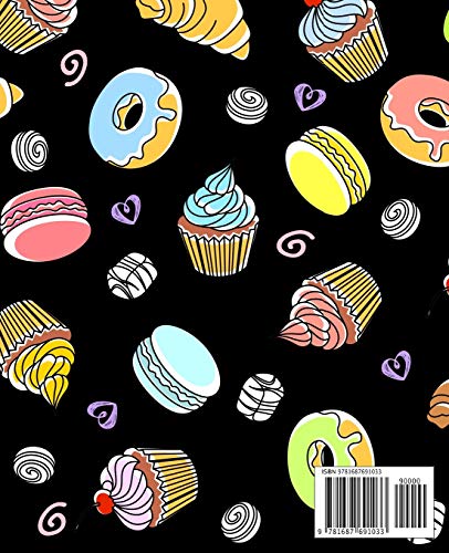 Abigail Personalized Notebook Cupcakes Gift: Composition Notebook Journal 7.5x9.25 100 Pgs Donuts Candy Sweets Macaroons Cupcakes