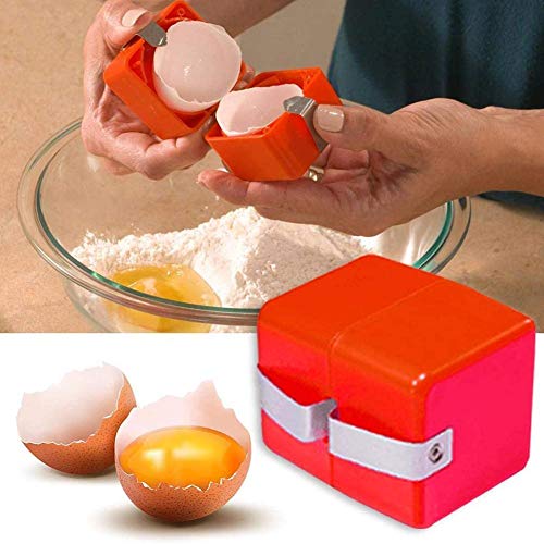 Abridor De Huevos Foxlove, Abridor De Cáscaras De Huevo, Separador De Huevos, Herramienta Portátil Para Abrir Huevos, Herramientas De Cocina Para Cocinar, Acampar | 72x52x52 Mm | Rojo