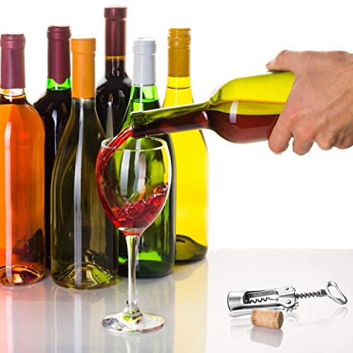 Abridor Manual de Botellas de Vino, Profesional Sacacorchos 2 en 1 Abridor de Botellas de Vino para Descorchar Vino,Palancas de Tapón de Sacacorchos Sommelier con Dos Palancas Antideslizantes