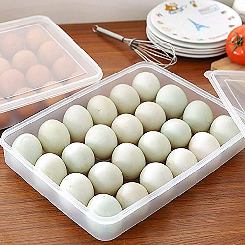 ACAMPTAR Soporte para Huevos para Refrigerador, Portador de Bandeja de Huevos Rellenos con Refrigerador de Tapa Almacenamiento de Huevos, Bandeja de 24 Huevos