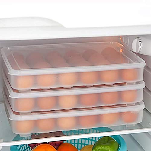 ACAMPTAR Soporte para Huevos para Refrigerador, Portador de Bandeja de Huevos Rellenos con Refrigerador de Tapa Almacenamiento de Huevos, Bandeja de 24 Huevos