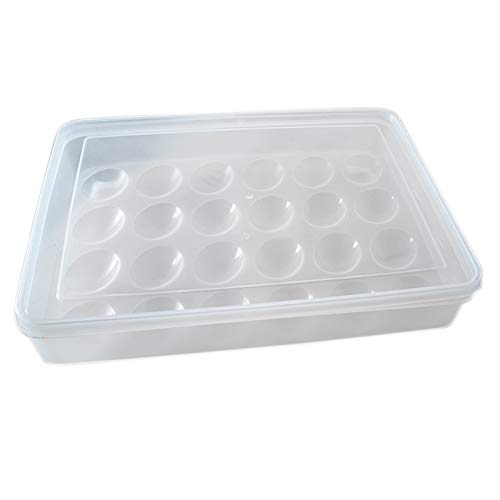 ACAMPTAR Soporte para Huevos para Refrigerador, Portador de Bandeja de Huevos Rellenos con Refrigerador de Tapa Almacenamiento de Huevos, Bandeja de 24 Huevos