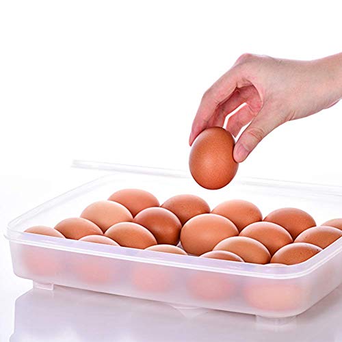 ACAMPTAR Soporte para Huevos para Refrigerador, Portador de Bandeja de Huevos Rellenos con Refrigerador de Tapa Almacenamiento de Huevos, Bandeja de 24 Huevos