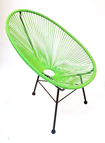 Acapulco silla Verde Sillón metálico cuerdas verdes para jardín, terraza, balcón, terrado, exterior, hostelería. 1 unidad