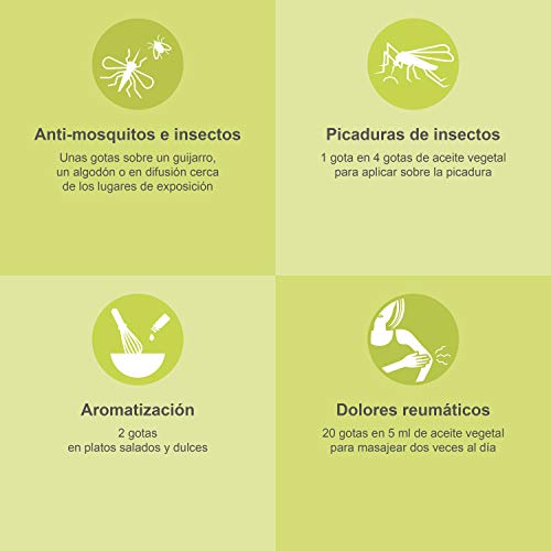 Aceite Esencial de Citronela de Java Puro 30 ml, 100% Bio | Repelente Natural Insectos Antimmosquitos| Ideal para Humidificador Ultrasónico Aromaterapia | Fabricado en Francia