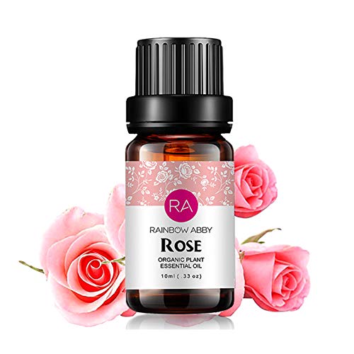 Aceite Esencial de Rosa, Aceite de Rosa de Aromaterapia Natural 100% Puro Para Difusor (10 ML)