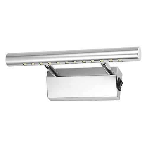 Acero inoxidable espejo lámpara abedoe IP44 baño lámpara – Lámpara de pared para baño Espejo Luz lateral con interruptor color blanco [Clase energética A + +]