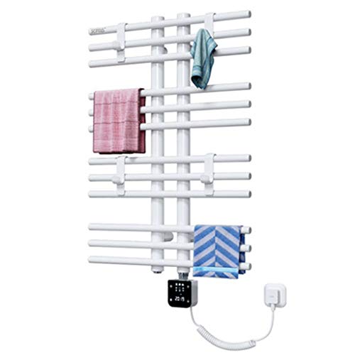 Acero Suave Inteligente WiFi Control de Temperatura calefacción eléctrica toallero baño termostático Calentador de Varillas múltiples radiador toallero Blanco 680 * 490 mm