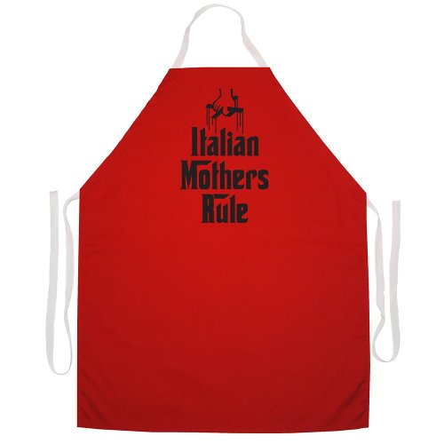 Actitud Delantales Totalmente Ajustable Italiano Las Madres Regla Apron-White