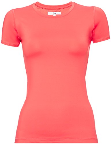 Activewear Camiseta con Panel de Rejilla para Mujer , Naranja (Mandarin), 42 (Talla del Fabricante: Large)