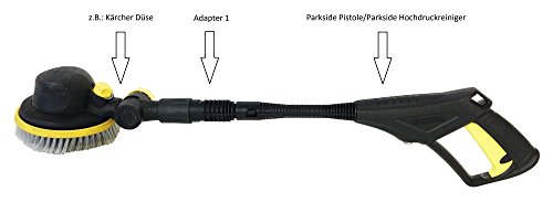 Adaptador para Parkside Lidl PHD 100 A1 B2 C2 D2 E3 y PHD 150 A1 B2 C2 D3 apto por ejemplo para accesorios Kärcher (para dimensiones ver imágenes)