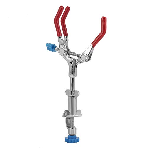 Adaptador Pinza de sujeción de clip de matraz de extensión de tres clavijas, Abrazadera giratoria de tres clavijas ajustable Laboratorio de laboratorio Tubo de ensayo Condensador Soporte de laboratori