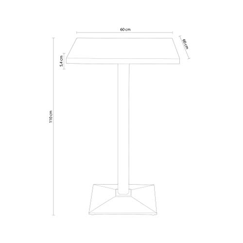 Adec - Moss, Mesa Alta, Mesa Auxiliar, Mesa de Bar Color Roble Salvaje y Negro, Medidas: 60 cm (Largo) x 60 cm (Ancho) x 110 cm (Alto)