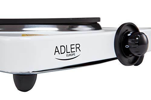 Adler AD-6503 Fuego eléctrico, 1500 W, 0 Decibeles, Esmaltado, Blanco