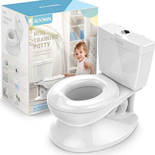 ADOVEL Orinal Infantil, Orinal Bebe, WC Niños para Bebé Aprende Entrenamiento Pote Más de 18 meses, Blanco