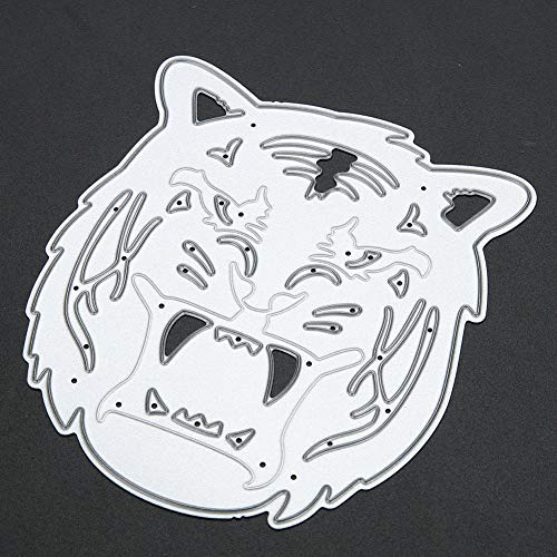 ADSIKOOJF Tiger Head DIY Stencil Troqueles de Corte de Metal para Scrapbooking Álbum de Fotos Hecho a Mano Decoración Carpeta de Plantilla de grabación en Relieve