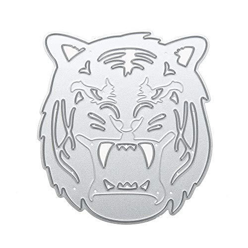 ADSIKOOJF Tiger Head DIY Stencil Troqueles de Corte de Metal para Scrapbooking Álbum de Fotos Hecho a Mano Decoración Carpeta de Plantilla de grabación en Relieve