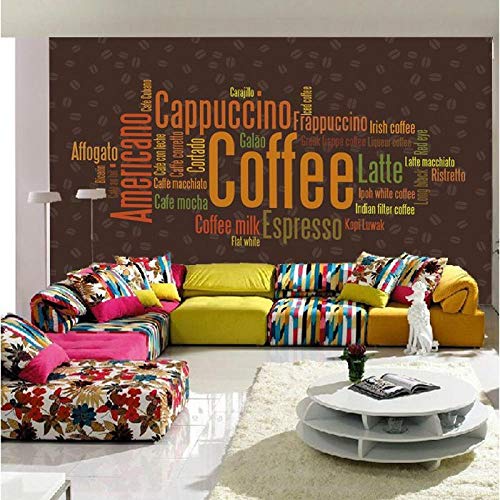 Afashiony Papel Tapiz Mural De Pared 3D Para Sala De Estar Carta Inglesa Café Papel Tapiz Mural De Foto 3D Para Cafetería Cafetería Bar Arte Fotográfico Papel Tapiz Extraíble-250Cmx175Cm