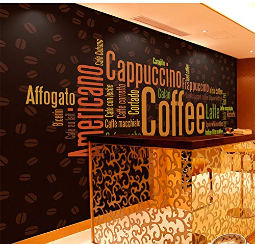 Afashiony Papel Tapiz Mural De Pared 3D Para Sala De Estar Carta Inglesa Café Papel Tapiz Mural De Foto 3D Para Cafetería Cafetería Bar Arte Fotográfico Papel Tapiz Extraíble-250Cmx175Cm