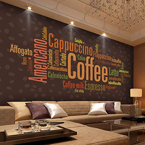 Afashiony Papel Tapiz Mural De Pared 3D Para Sala De Estar Carta Inglesa Café Papel Tapiz Mural De Foto 3D Para Cafetería Cafetería Bar Arte Fotográfico Papel Tapiz Extraíble-250Cmx175Cm