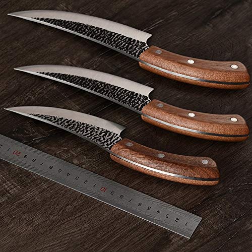 Afilado 5 6 7 pulgadas cuchillo de la supervivencia que acampa de Serbia Caza Cuchillo Chef Forjado en rodajas de deshuesar Cocina espiga completa hecha a mano caja de regalo chef (Color : 6 inch)