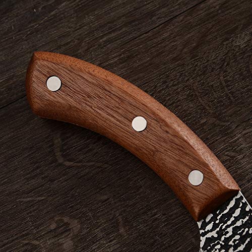 Afilado 5 6 7 pulgadas cuchillo de la supervivencia que acampa de Serbia Caza Cuchillo Chef Forjado en rodajas de deshuesar Cocina espiga completa hecha a mano caja de regalo chef (Color : 6 inch)