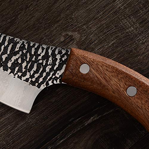 Afilado 5 6 7 pulgadas cuchillo de la supervivencia que acampa de Serbia Caza Cuchillo Chef Forjado en rodajas de deshuesar Cocina espiga completa hecha a mano caja de regalo chef (Color : 6 inch)